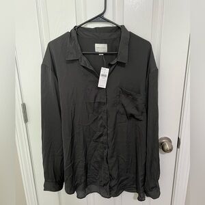 AE silk button up blouse